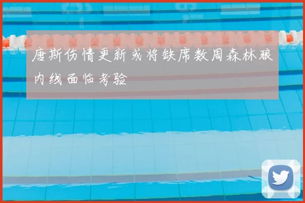 唐斯伤情更新或将缺席数周森林狼内线面临考验