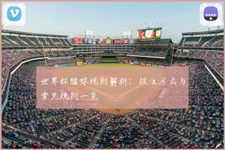 世界杯赌球规则解析：投注方式与常见规则一览